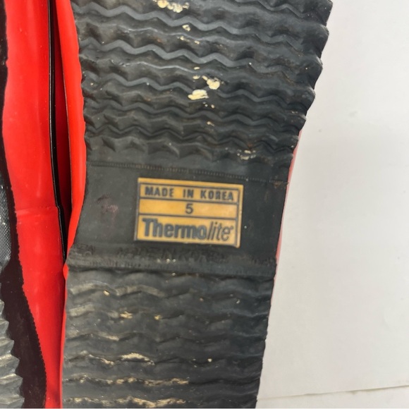 Vtg SPORTO Women’s Lowcut Red Boots Waterproof Rubber Size 5 Duck Booties 80’s - Picture 11 of 11